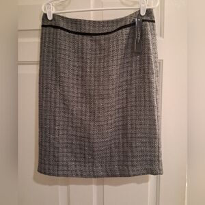 Tahari Midi Skirt Size 8 Metallic Grey NWT